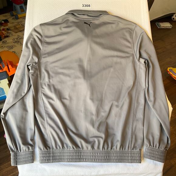 PUMA Men Jacket size M US Gray Full Zip Bomber Style - Picture 10 of 11